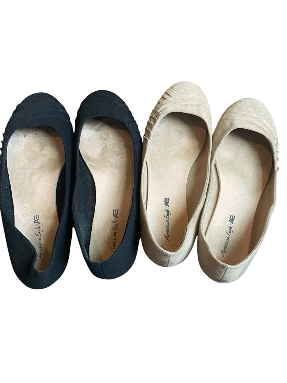 American Eagle Black and Tan Ballet Flats Set of 2 Women’s Size 7.5 W